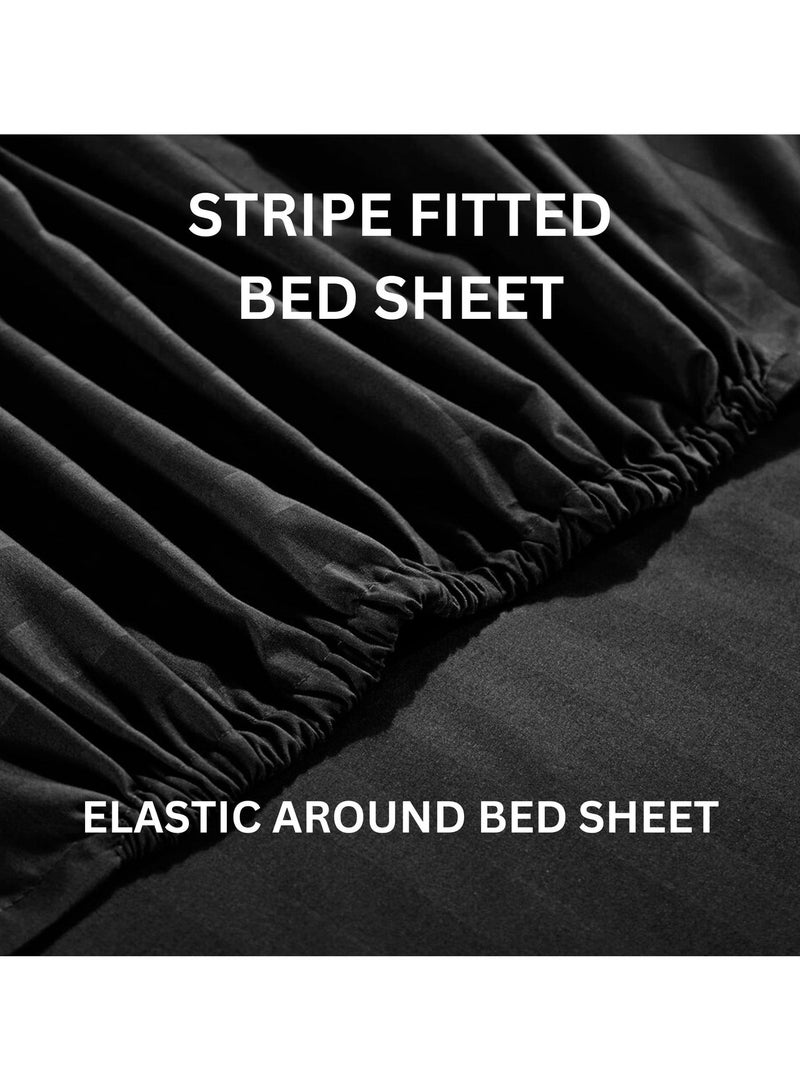 TW Premier Hotel Duvet Cover Stripe 240x260cm Super King Size 6 Pcs Set, 1 Duvet Cover 240x260cm (Without Filling), 1 Fitted Sheet 200x200+30cm, 2 Pillow Sham 75x50+5cm, 2 Pillow Cases 50x75cm - Image 5